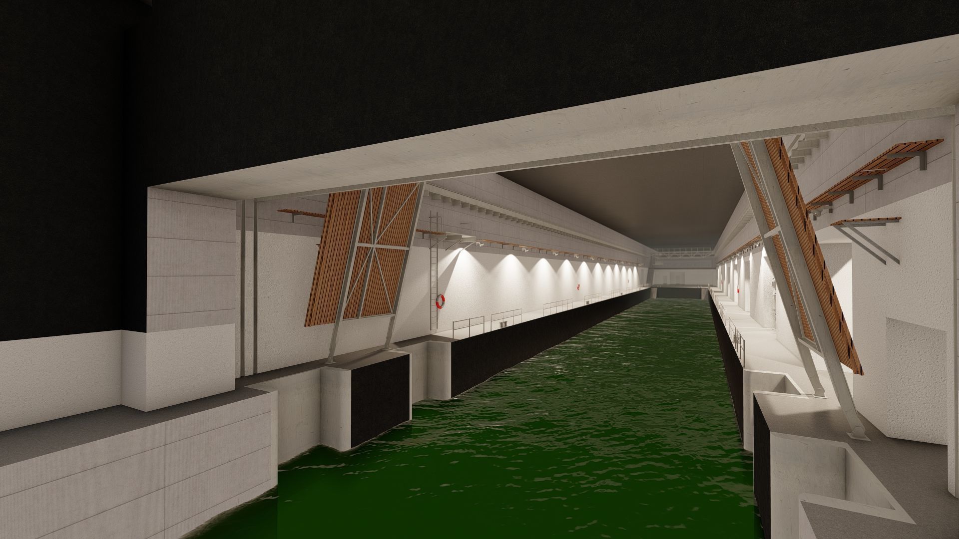 U-Boat base at La Pallice France 3D model_29