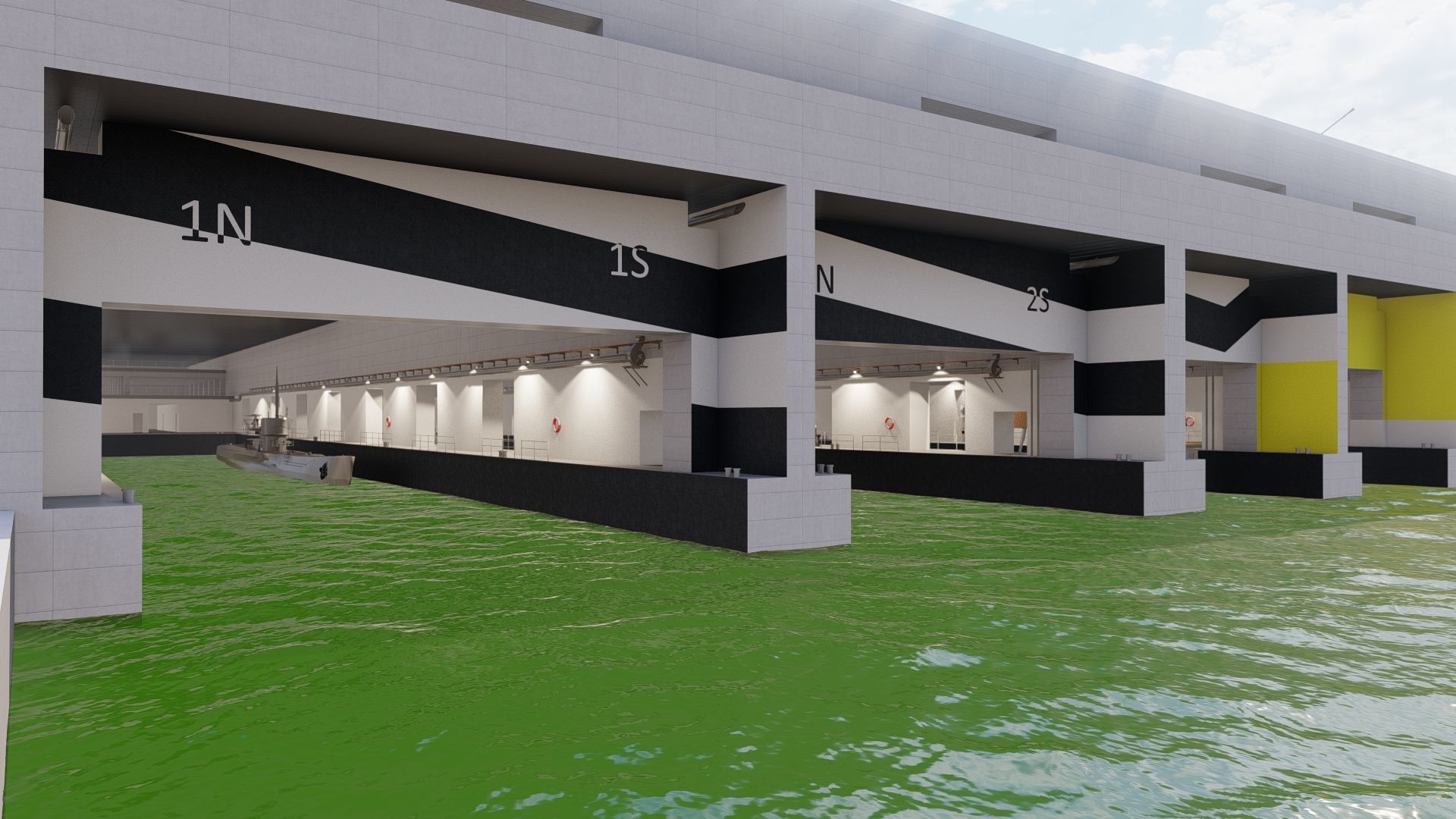 U-Boat base at La Pallice France 3D model_23