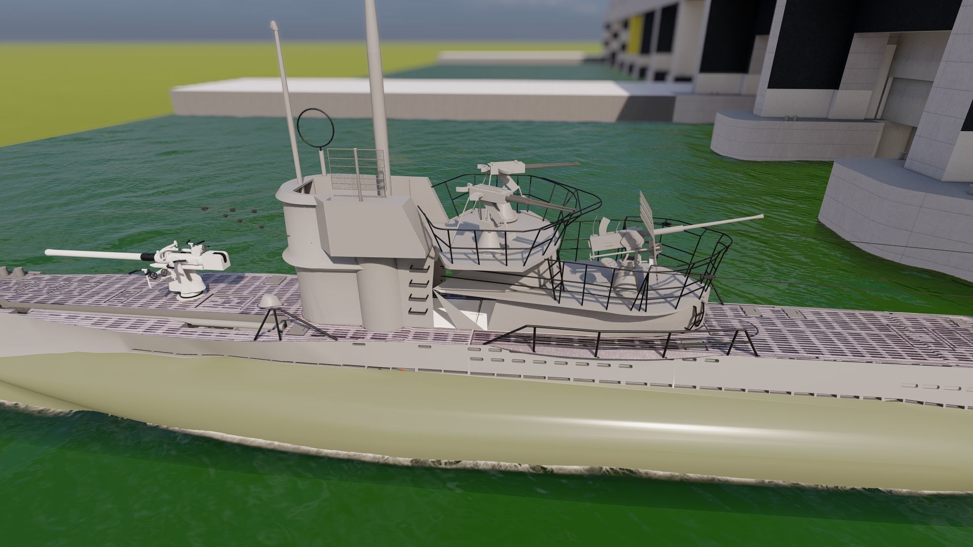 U-Boat base at La Pallice France 3D model_13