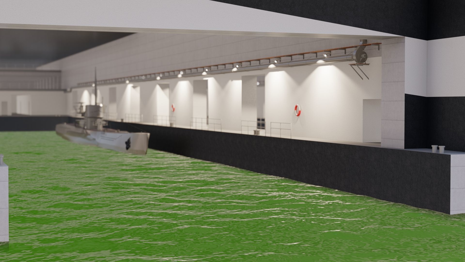 U-Boat base at La Pallice France 3D model_24