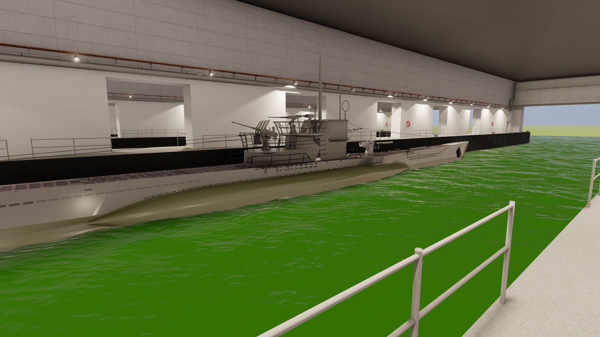 U-Boat base at La Pallice France 3D model_22