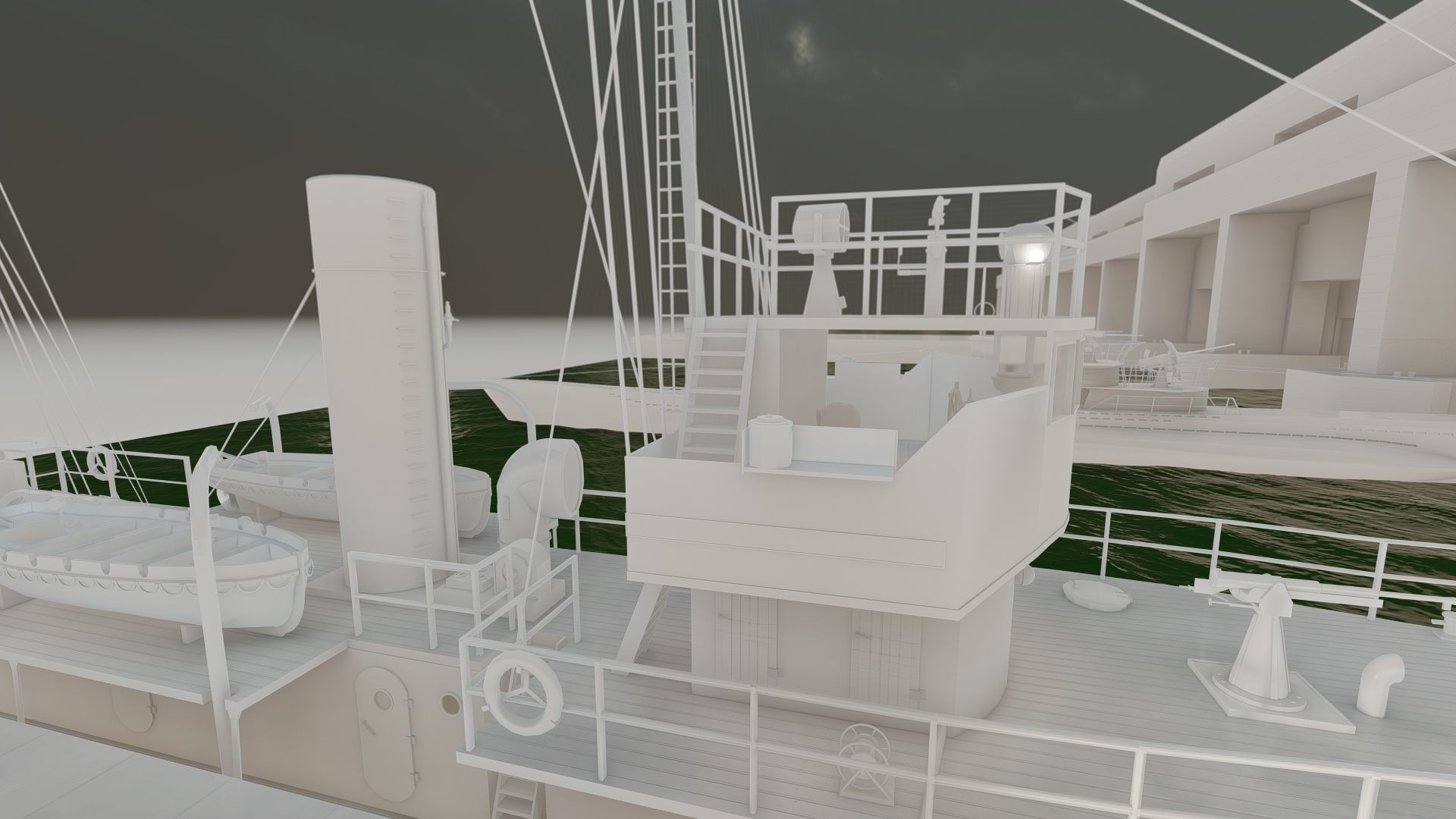 U-Boat base at La Pallice France 3D model_32