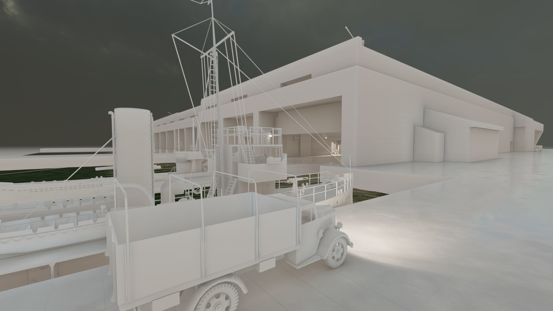 U-Boat base at La Pallice France 3D model_31