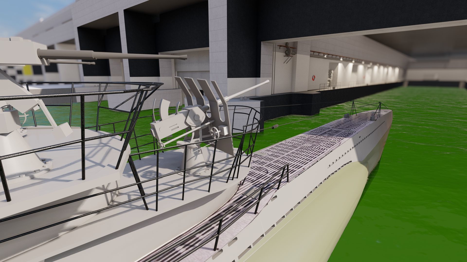 U-Boat base at La Pallice France 3D model_14