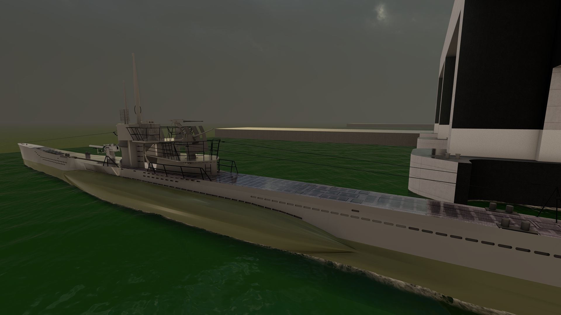 U-Boat base at La Pallice France 3D model_28