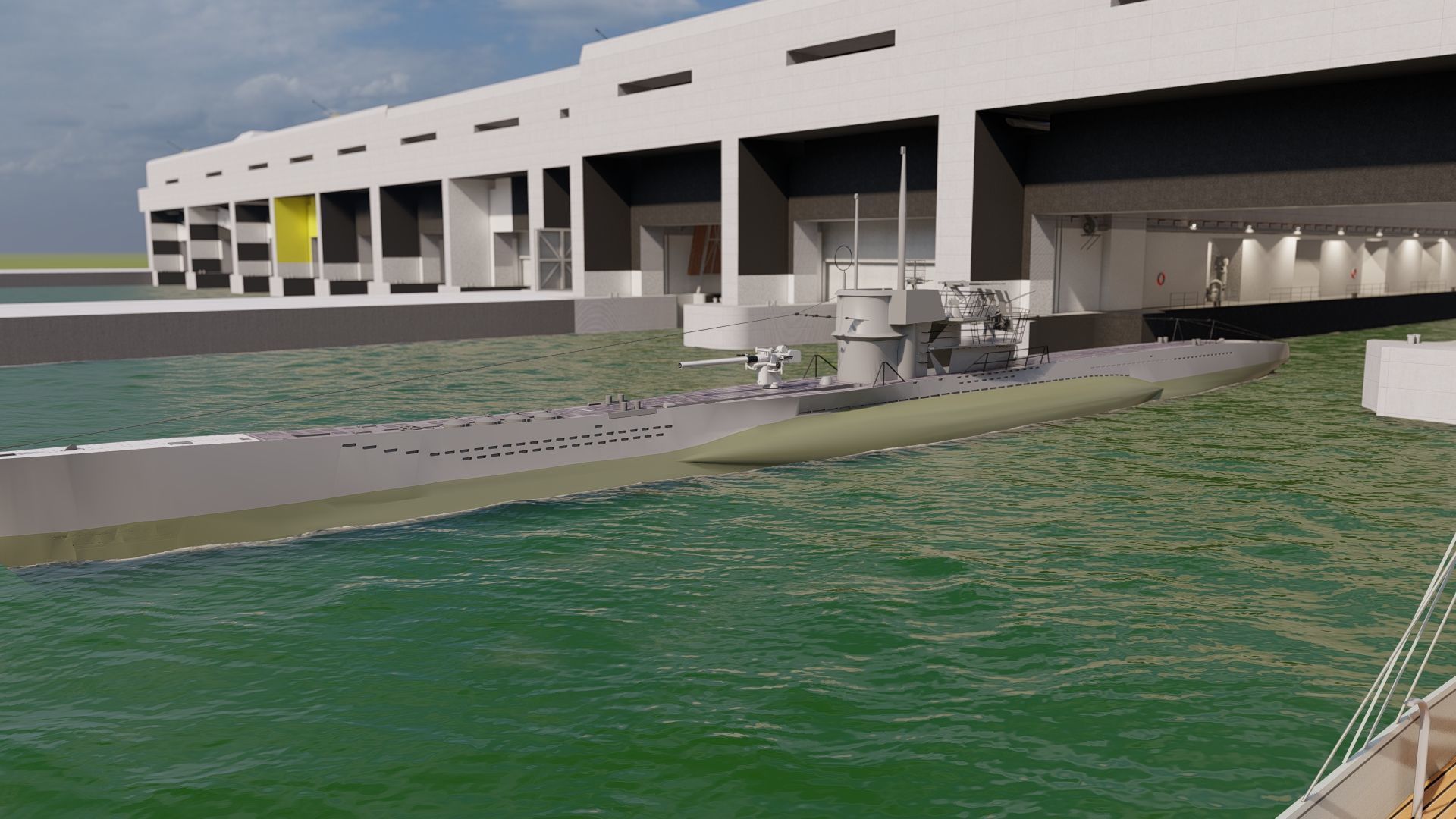 U-Boat base at La Pallice France 3D model_6