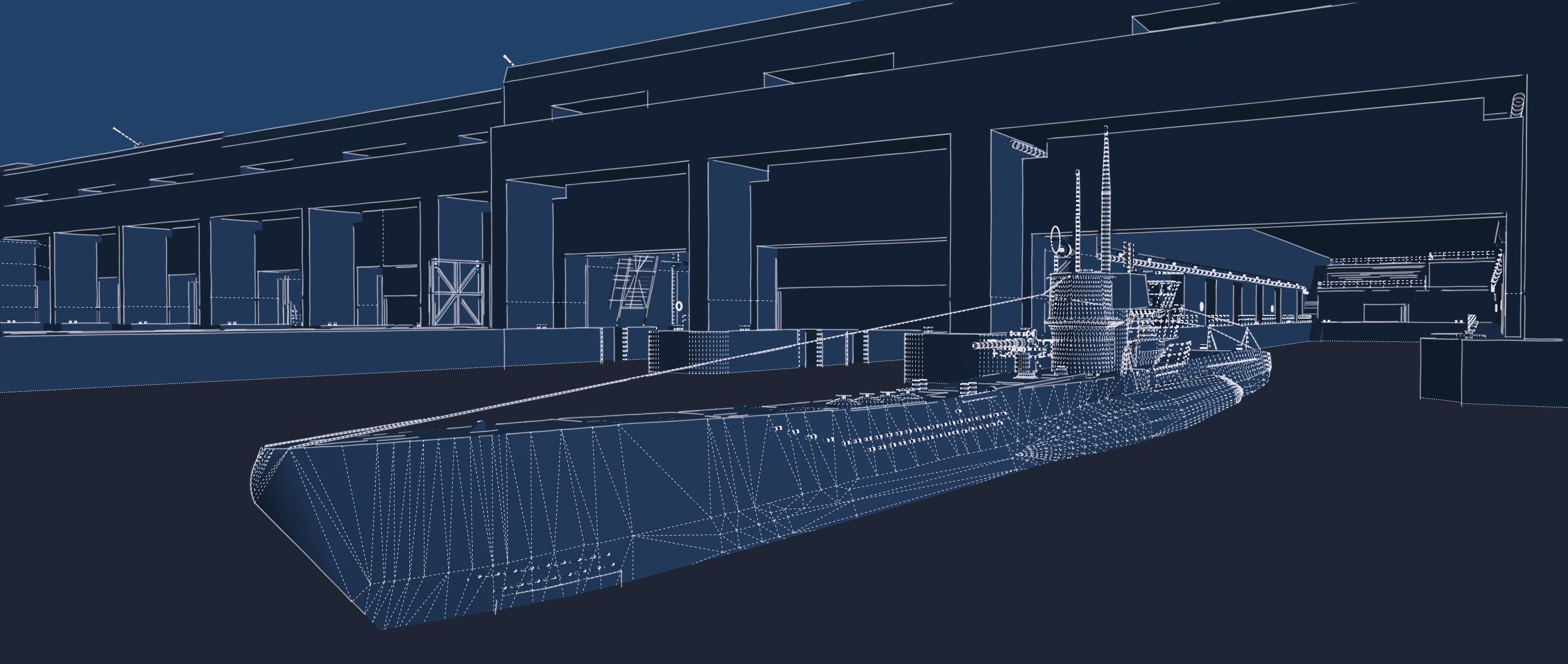 U-Boat base at La Pallice France 3D model_38