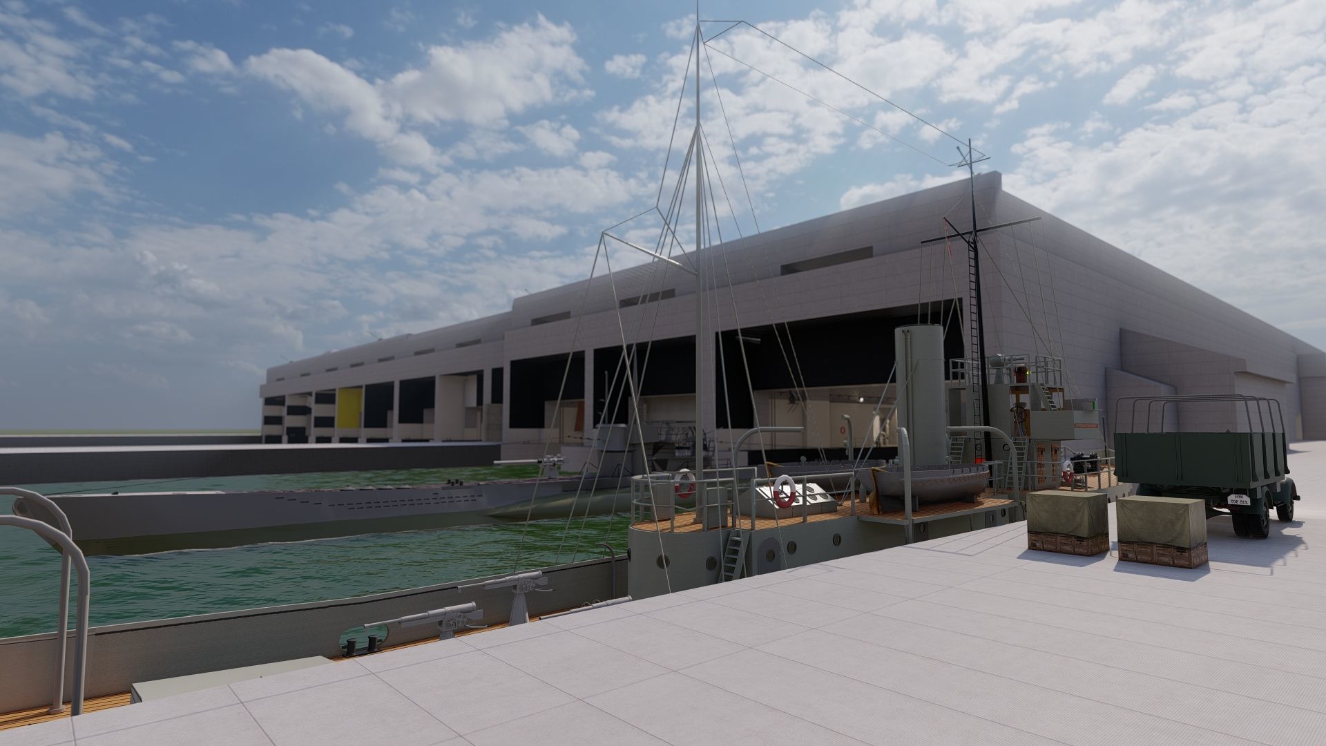 U-Boat base at La Pallice France 3D model_1