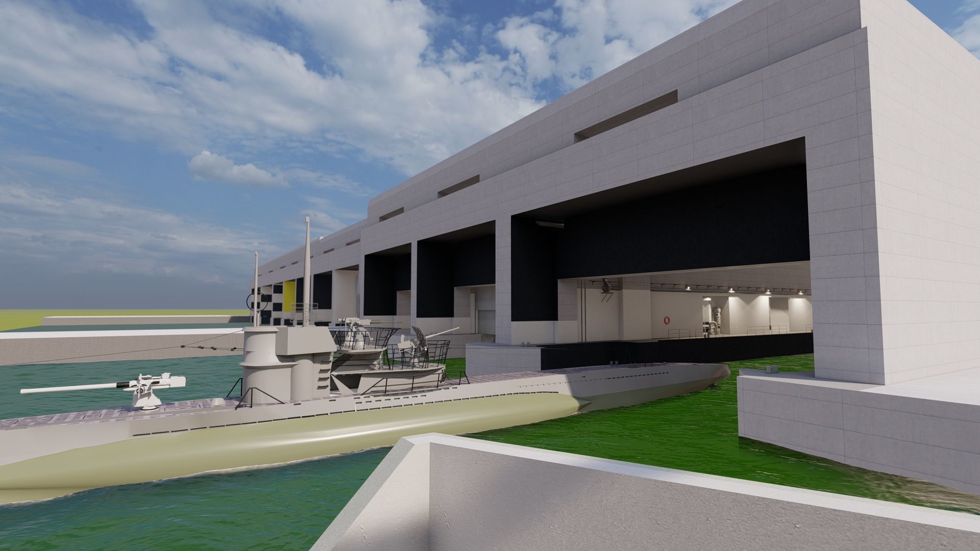 U-Boat base at La Pallice France 3D model_12