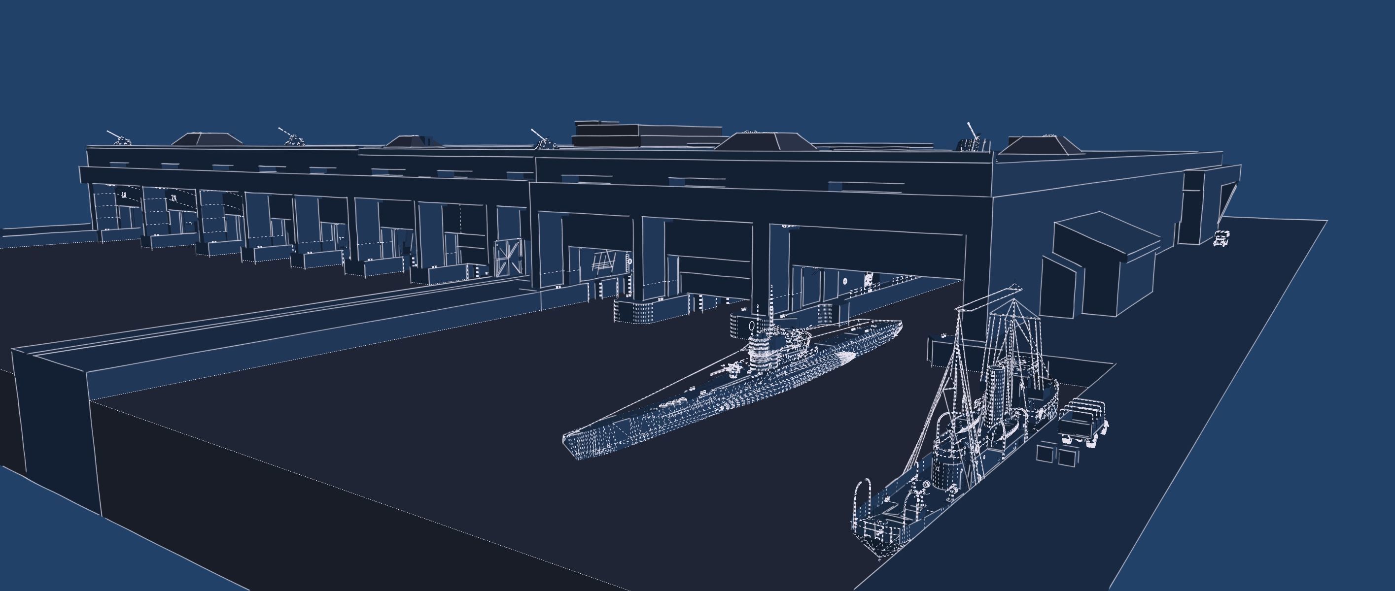 U-Boat base at La Pallice France 3D model_36