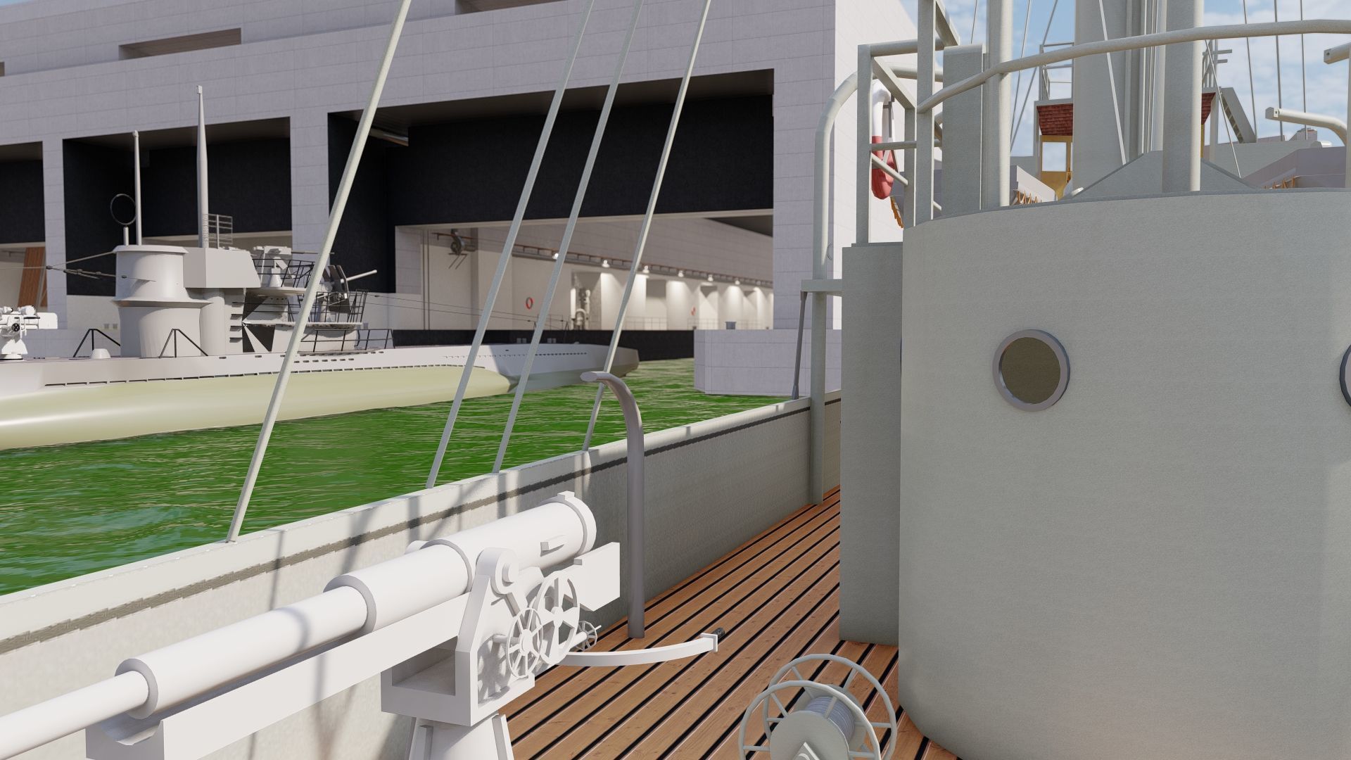 U-Boat base at La Pallice France 3D model_8