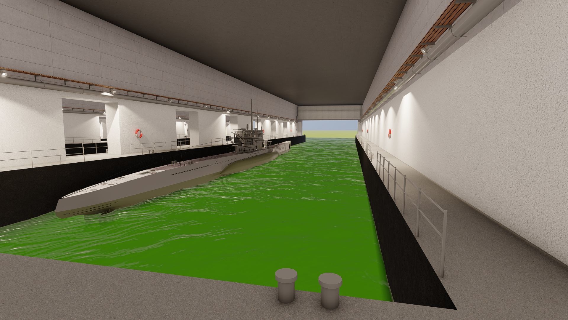 U-Boat base at La Pallice France 3D model_21