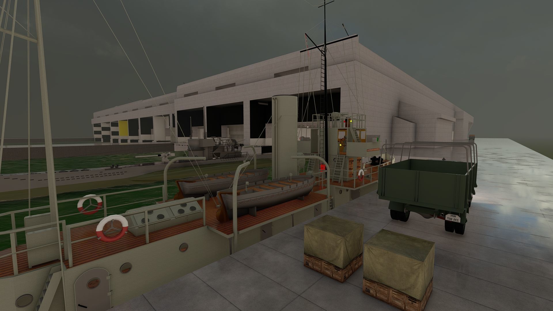 U-Boat base at La Pallice France 3D model_25