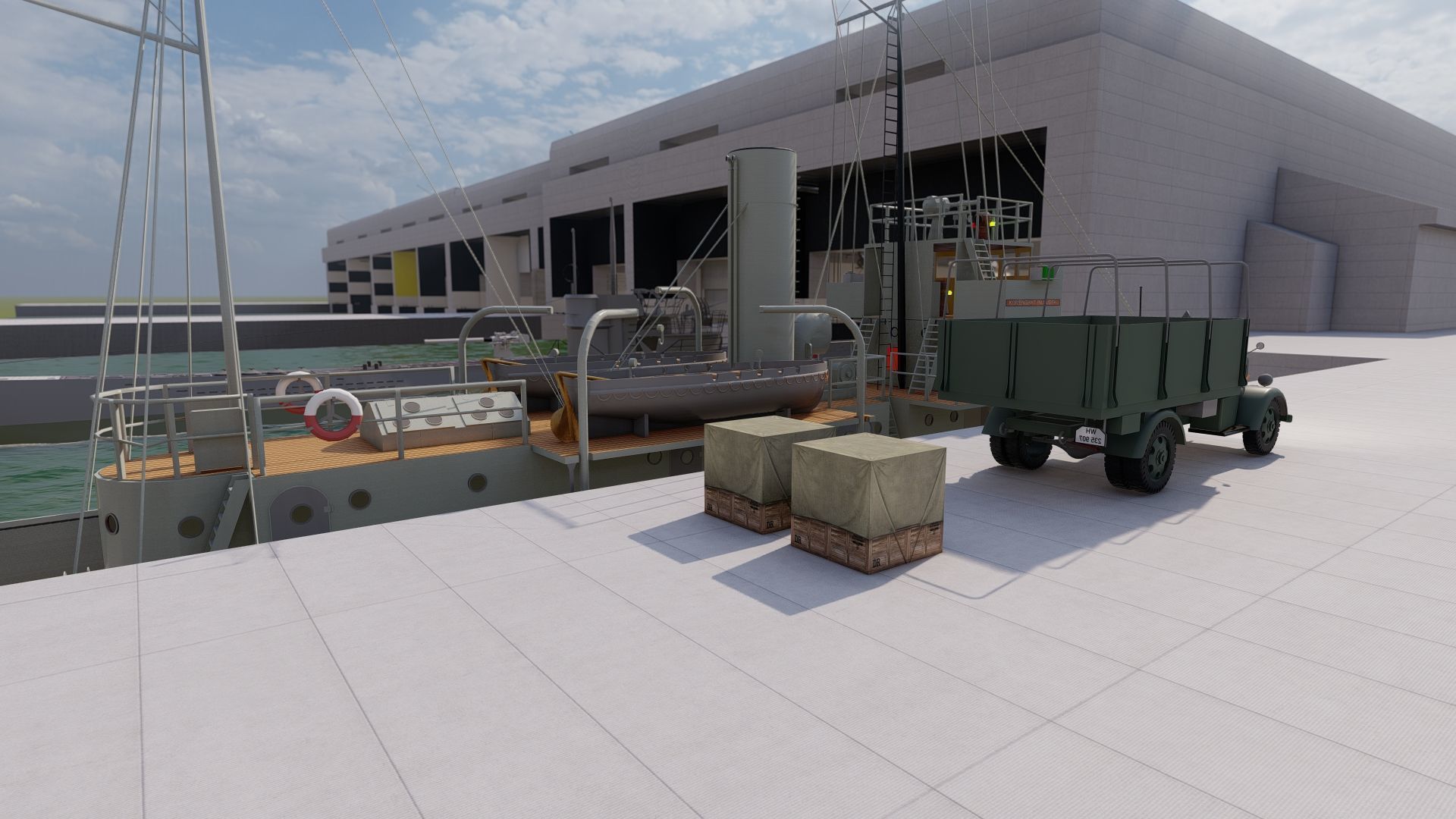 U-Boat base at La Pallice France 3D model_2