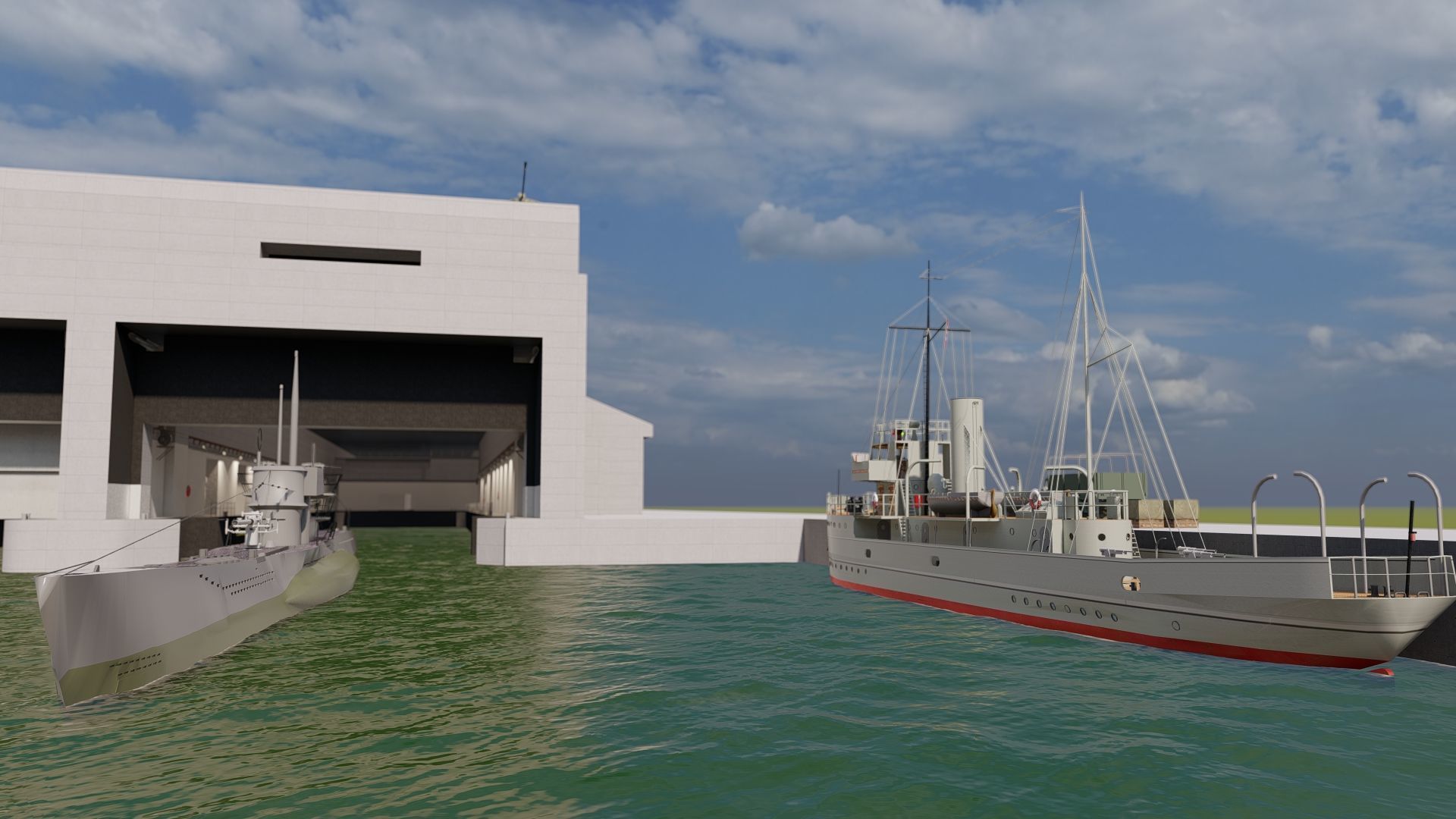 U-Boat base at La Pallice France 3D model_7