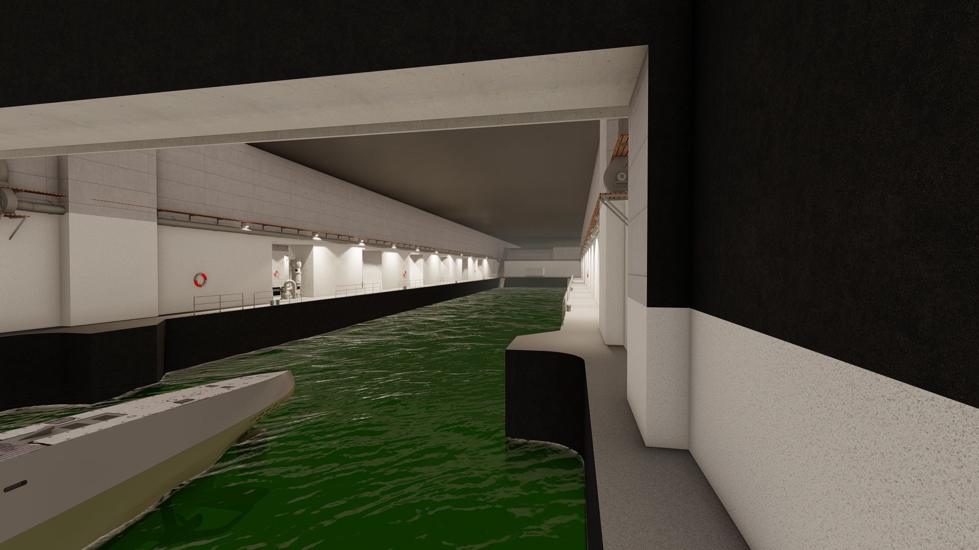 U-Boat base at La Pallice France 3D model_27