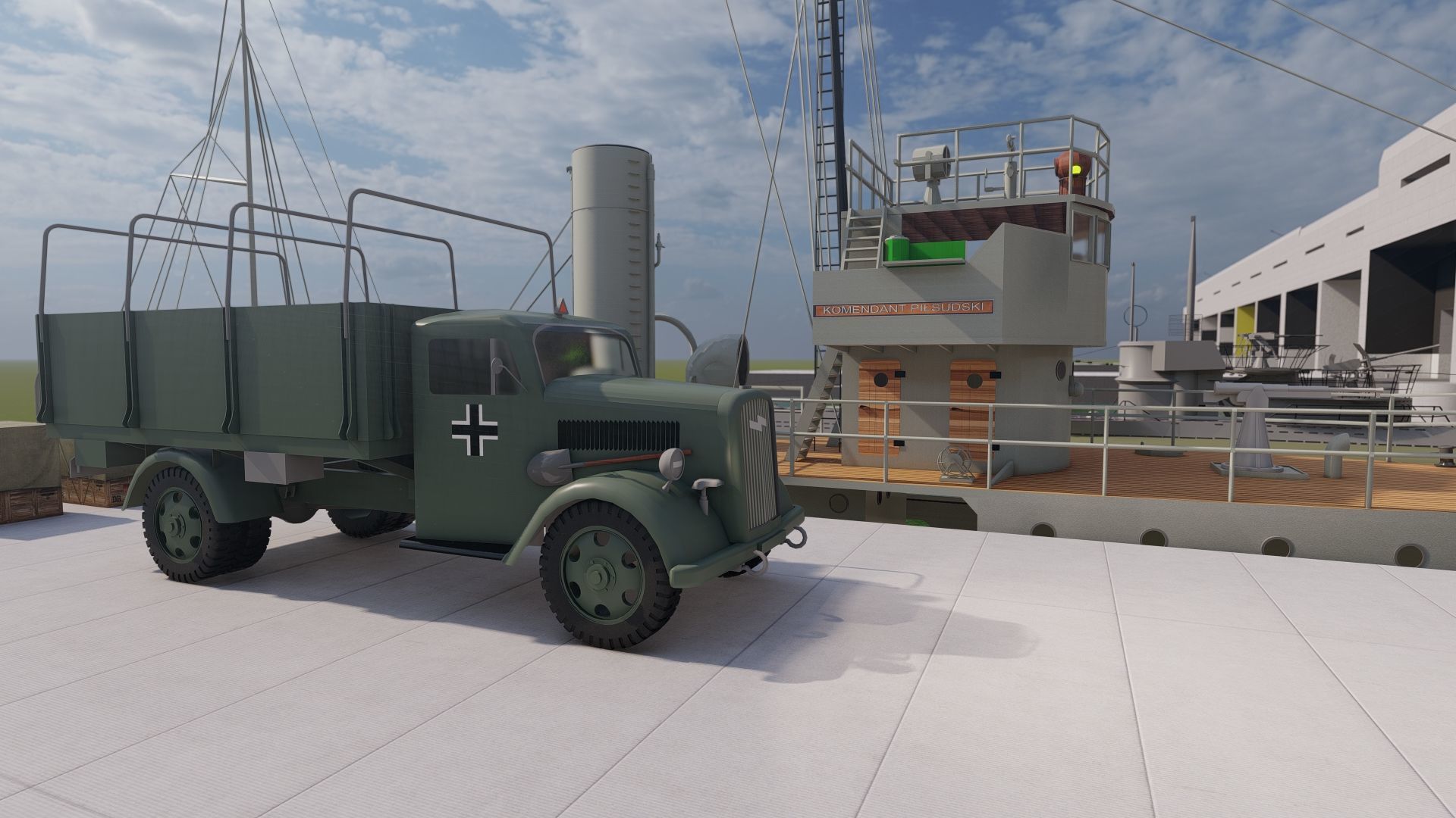 U-Boat base at La Pallice France 3D model_5