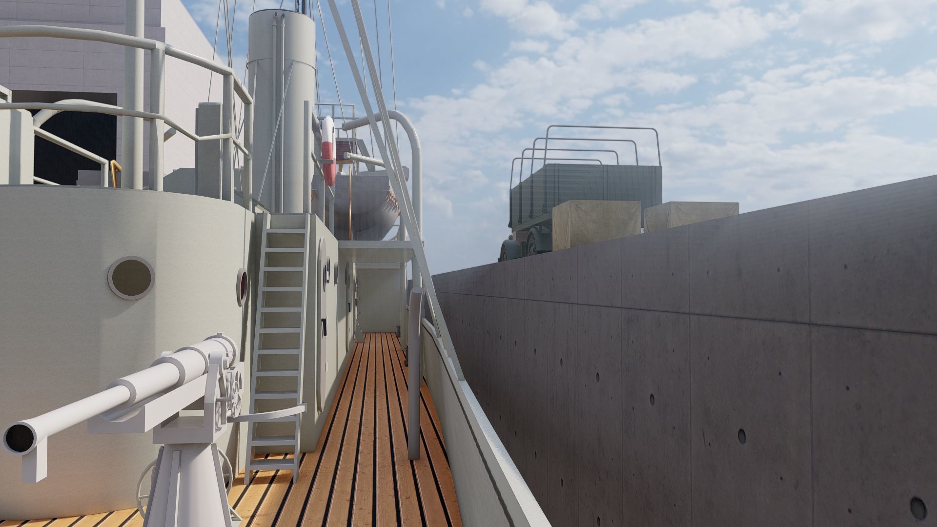 U-Boat base at La Pallice France 3D model_9