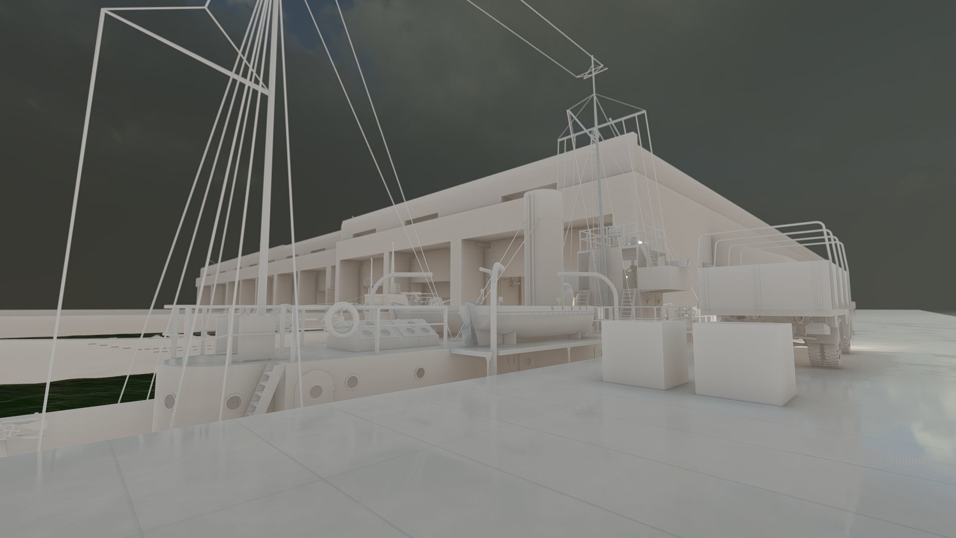 U-Boat base at La Pallice France 3D model_30