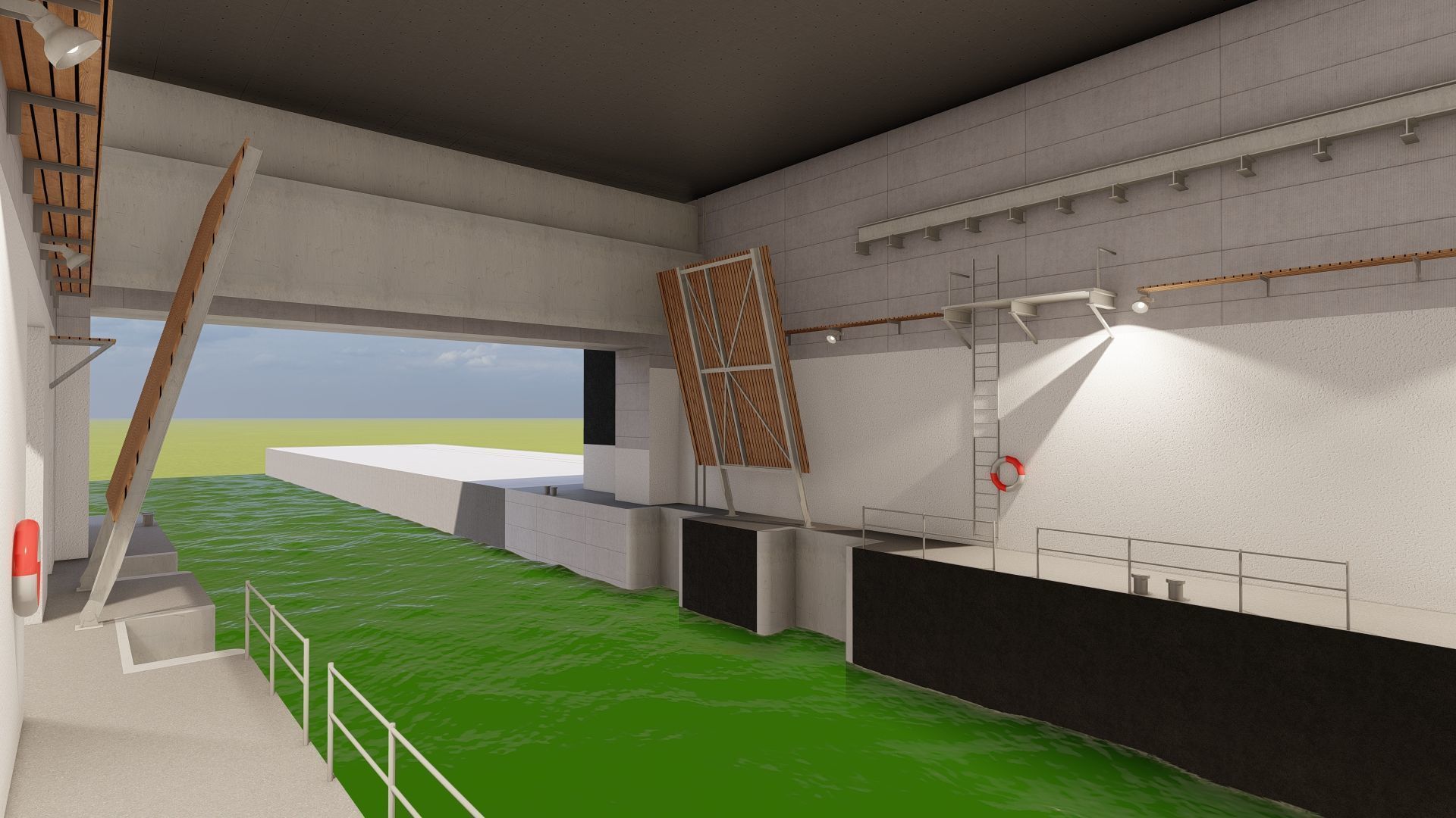 U-Boat base at La Pallice France 3D model_18