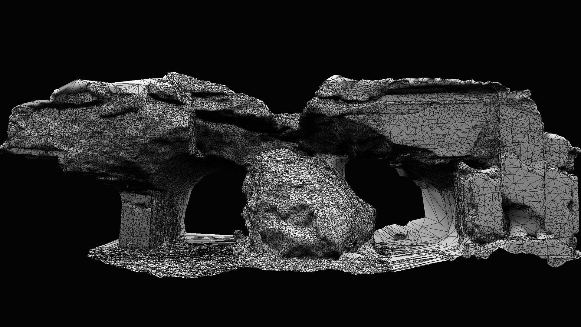 ww2 destroyed bunker front wall concrete photogrammetry Low-poly 3D model_7