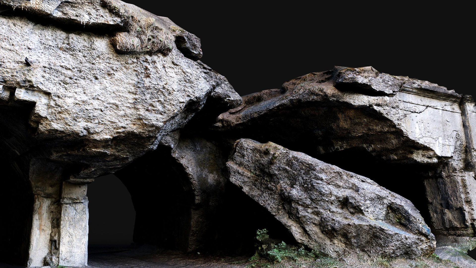 ww2 destroyed bunker front wall concrete photogrammetry Low-poly 3D model_5