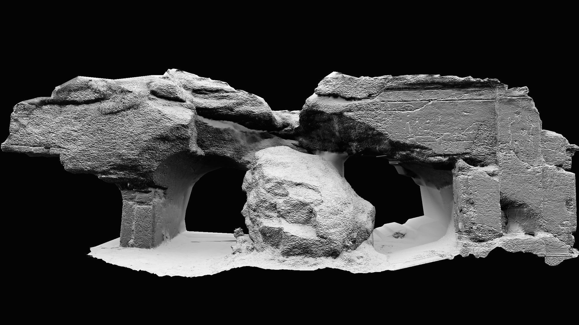 ww2 destroyed bunker front wall concrete photogrammetry Low-poly 3D model_6