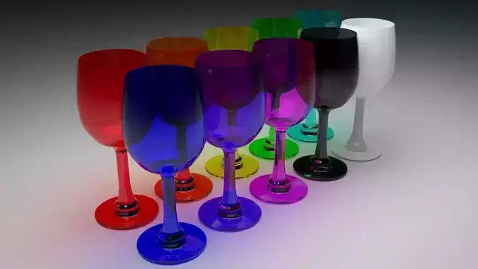 Colored Wine Glasses Set