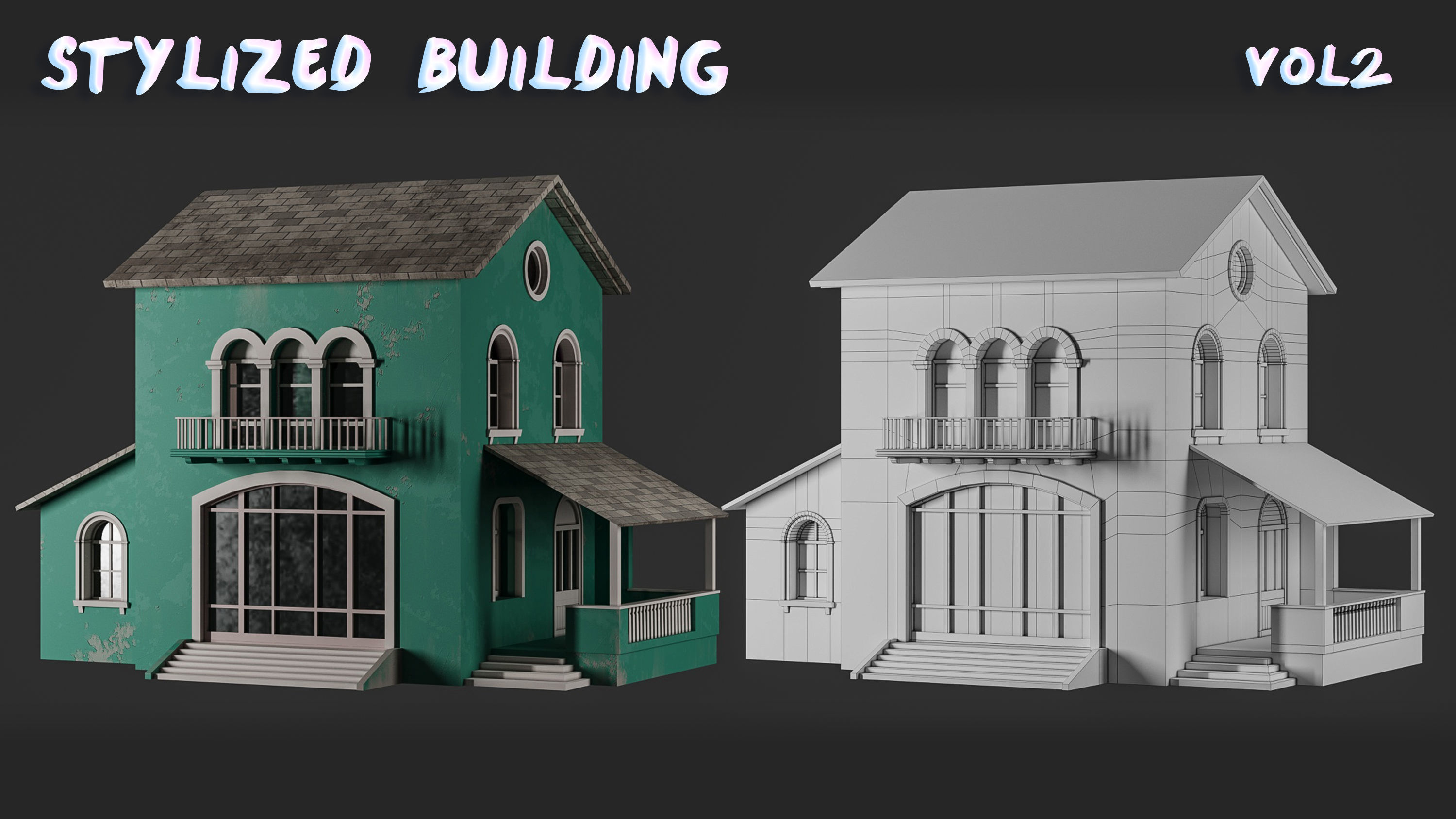 Stylized Building-Vol02 Low-poly 3D model_6