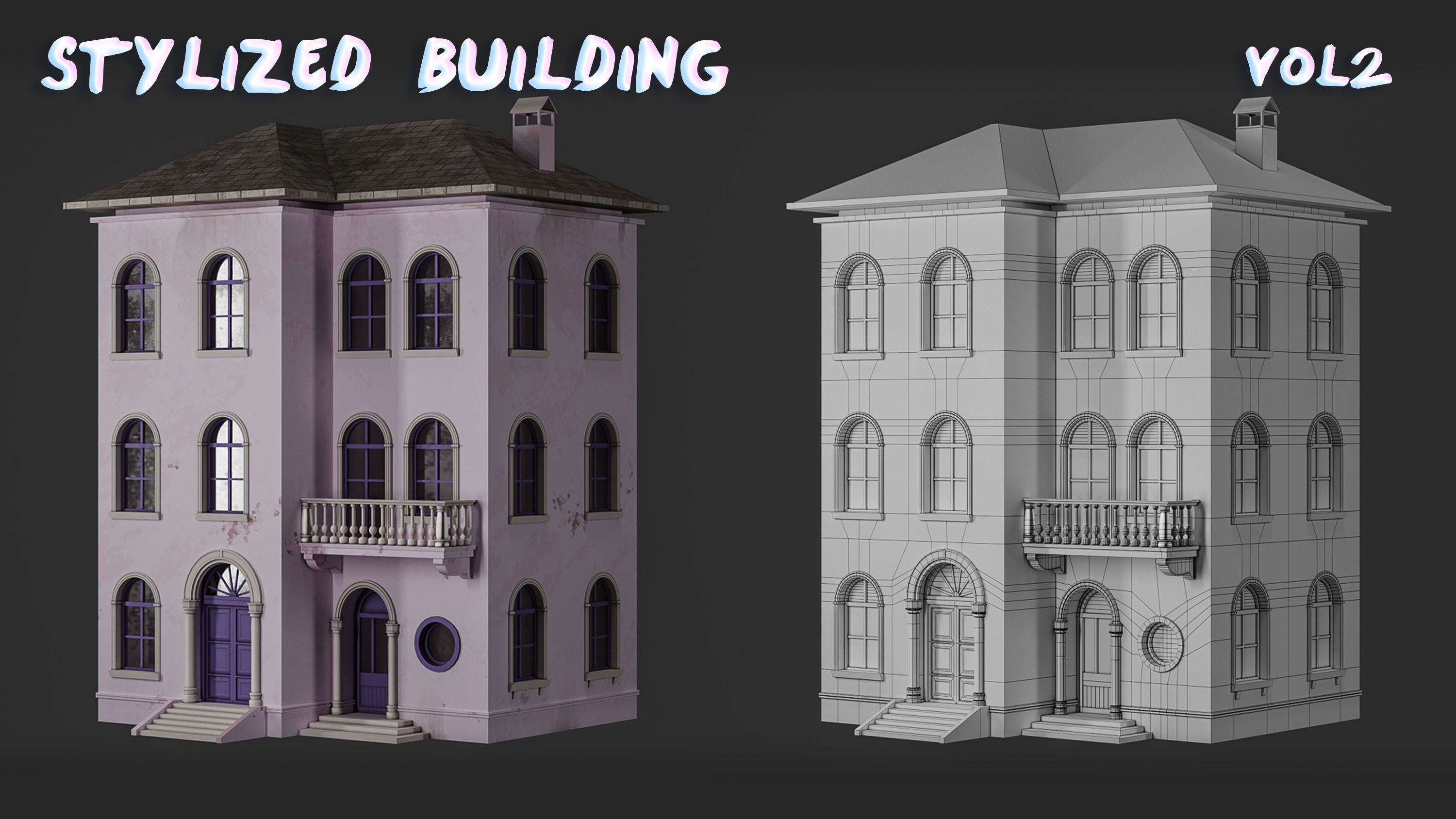 Stylized Building-Vol02 Low-poly 3D model_4
