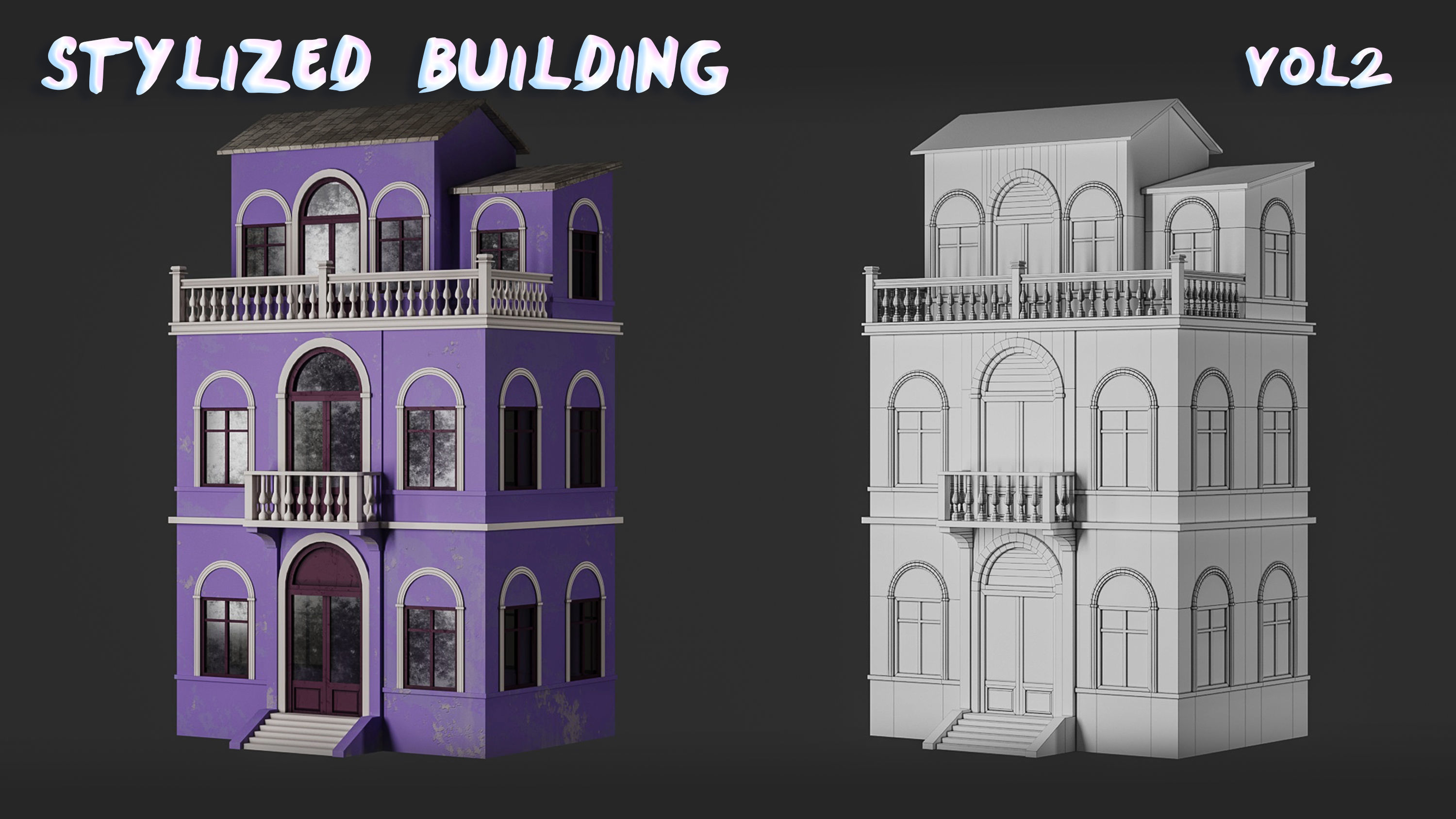 Stylized Building-Vol02 Low-poly 3D model_5
