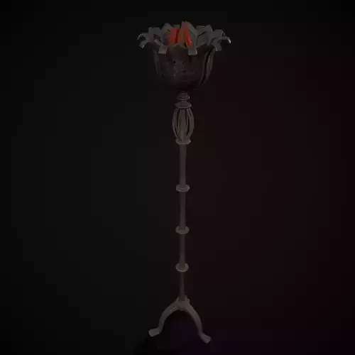 Medieval Iron Brazier Low-poly 3D model