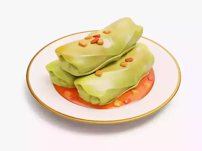 Stylized Cabbage Rolls 3D model Stylized Cabbage Rolls 3D model