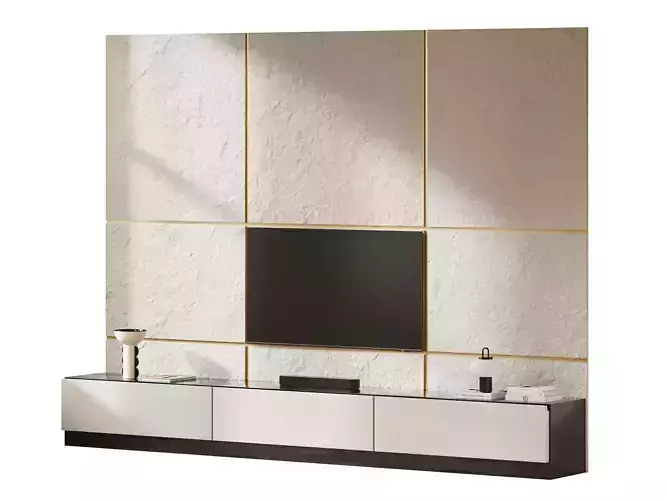 TV Wall 001 3D model
