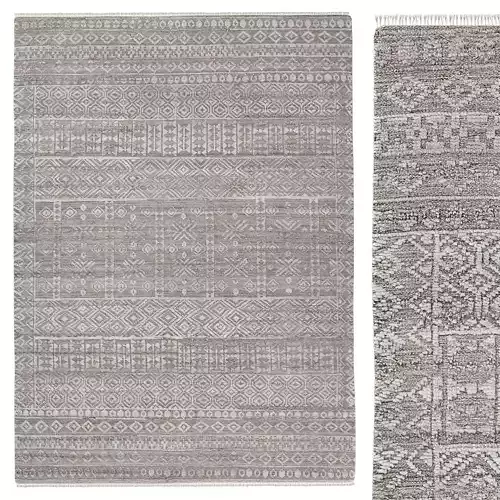 Pompei Rust Silver Hand-Knotted Rug