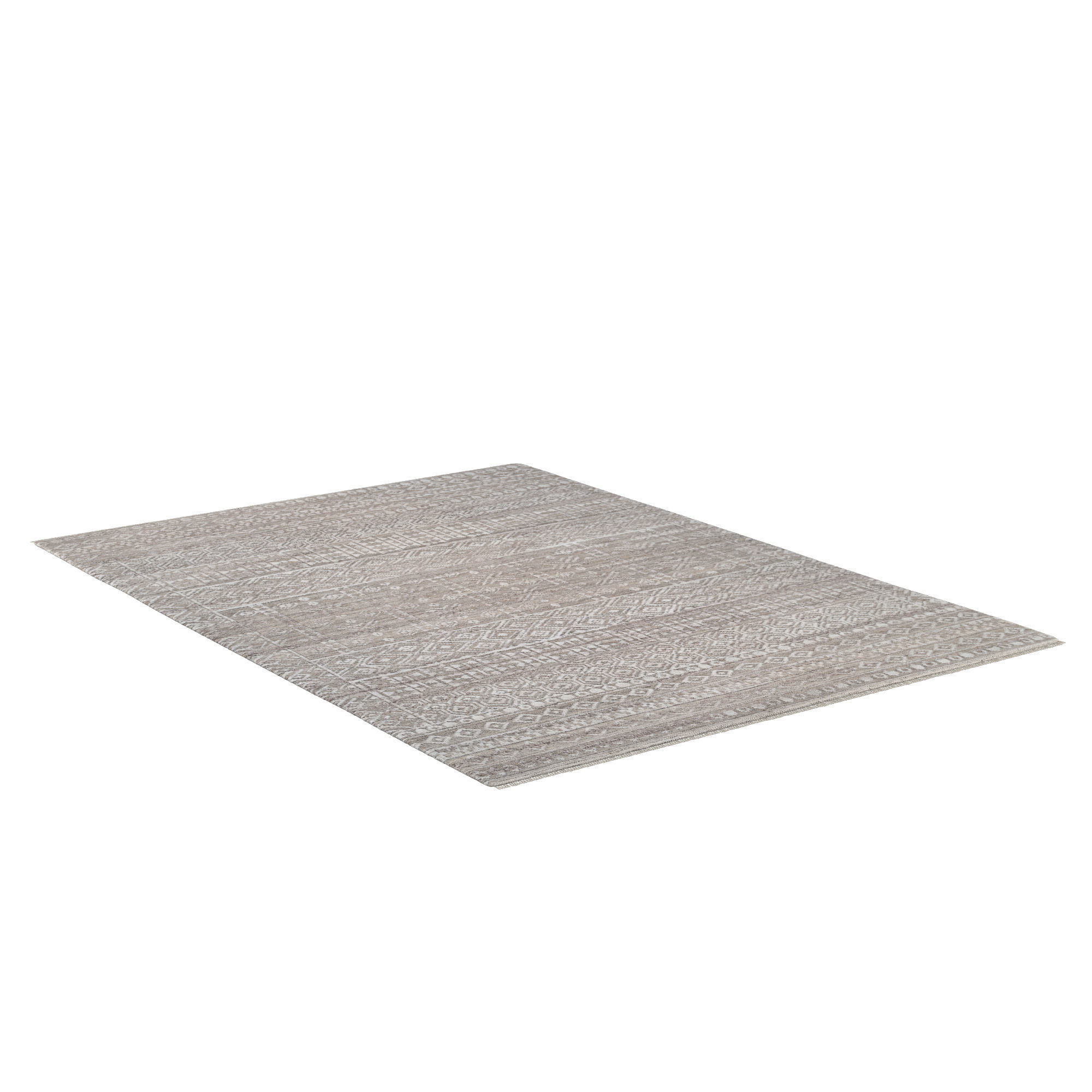 Pompei Rust Silver Hand-Knotted Rug 3D model_1