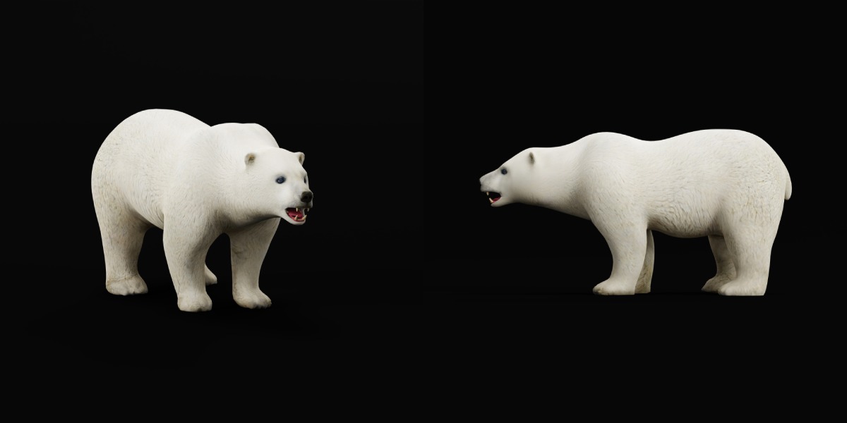 Polar Bear Low-poly 3D model_4