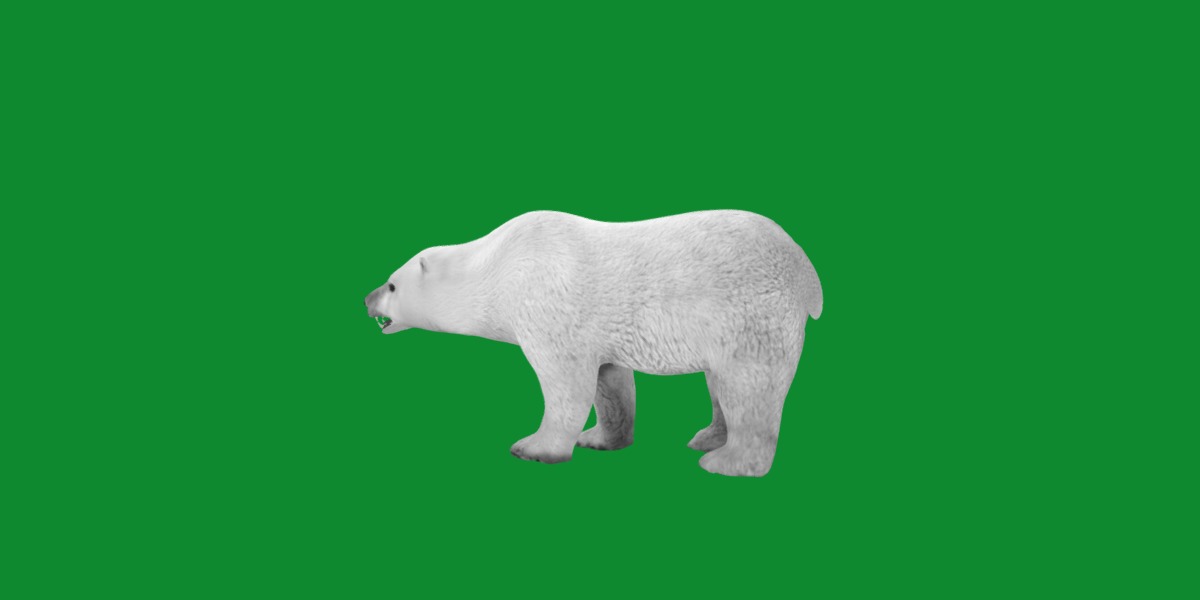 Polar Bear Low-poly 3D model_7