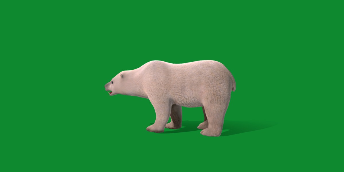 Polar Bear Low-poly 3D model_3