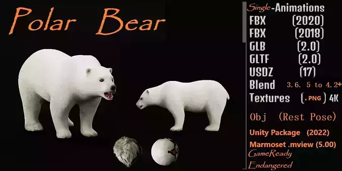 Polar Bear Low-poly 3D model Polar Bear Low-poly 3D model