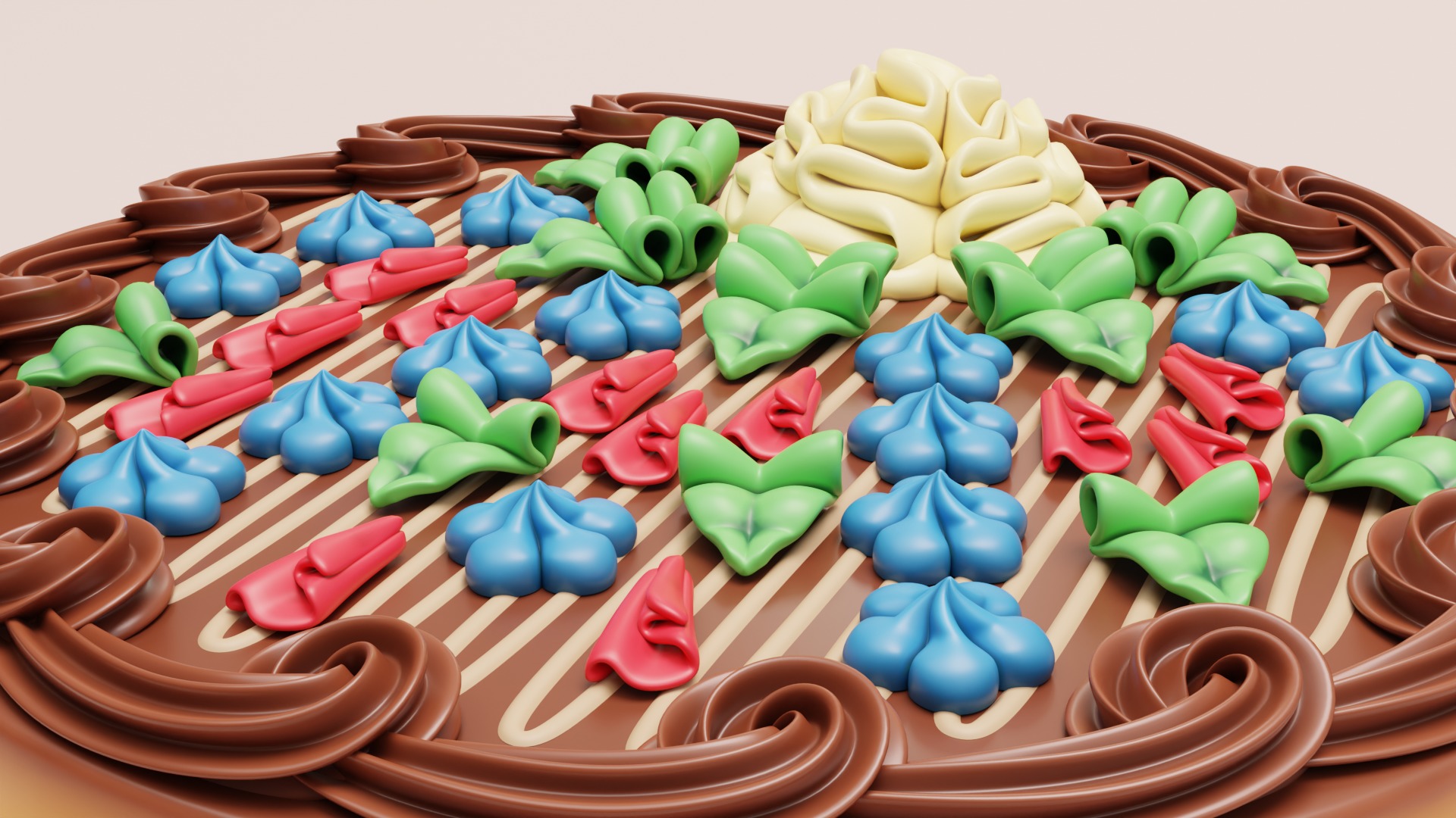 Stylized Kyiv Cake 3D model_1