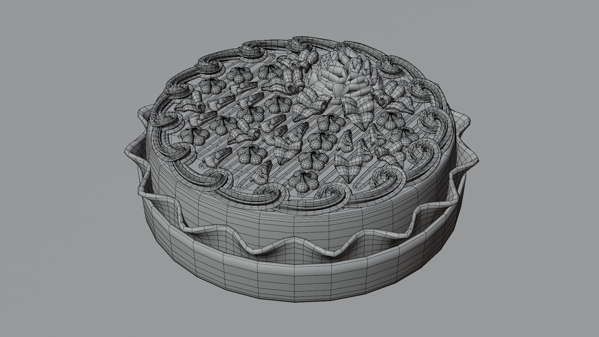 Stylized Kyiv Cake 3D model_5