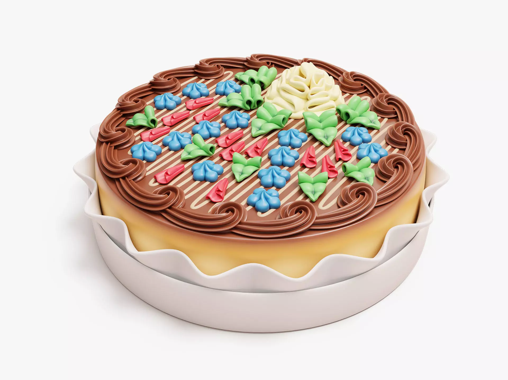 Stylized Kyiv Cake 3D model_0