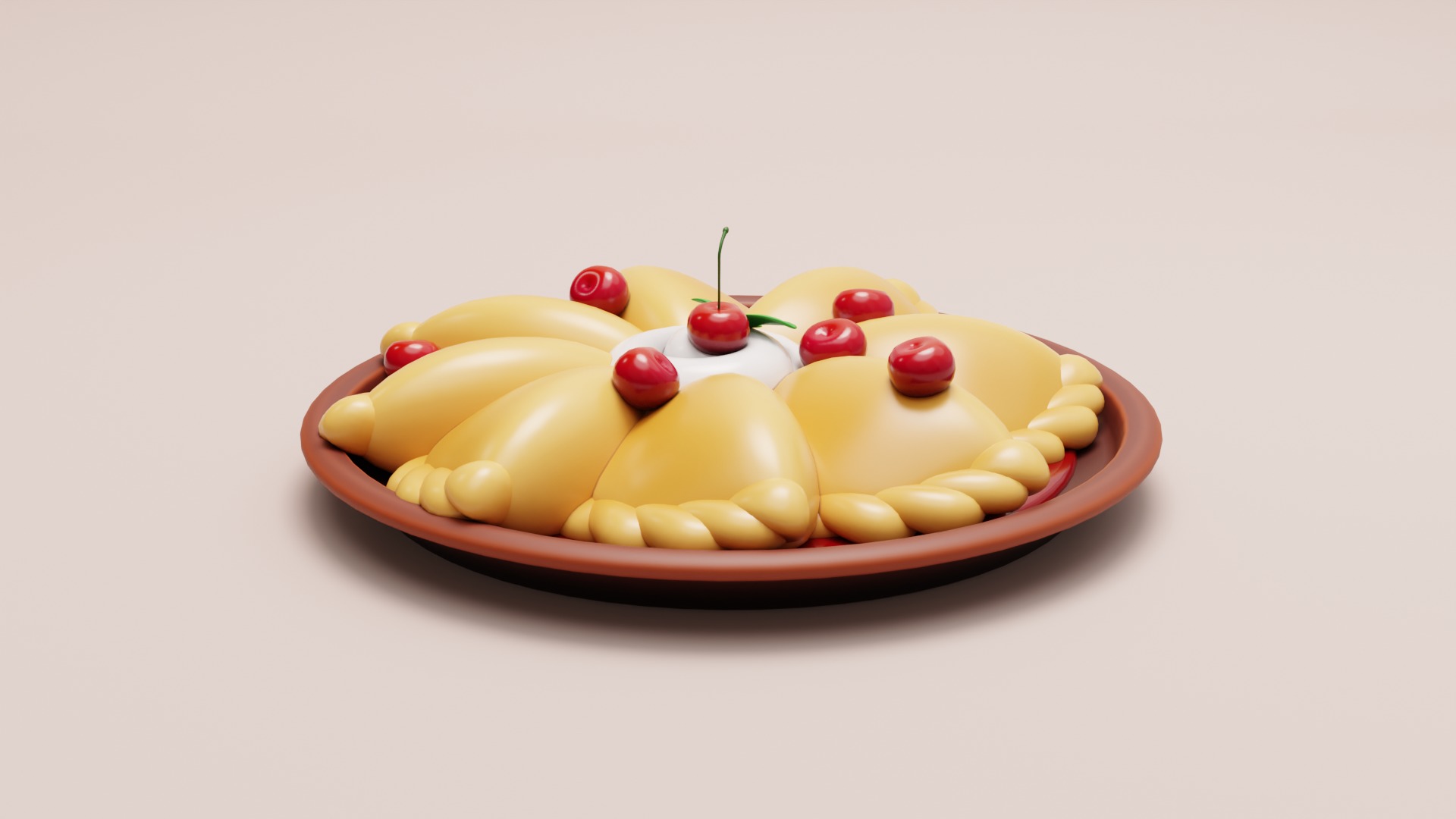 Stylized Ukraine Dumplings - Varenyky 3D model_2