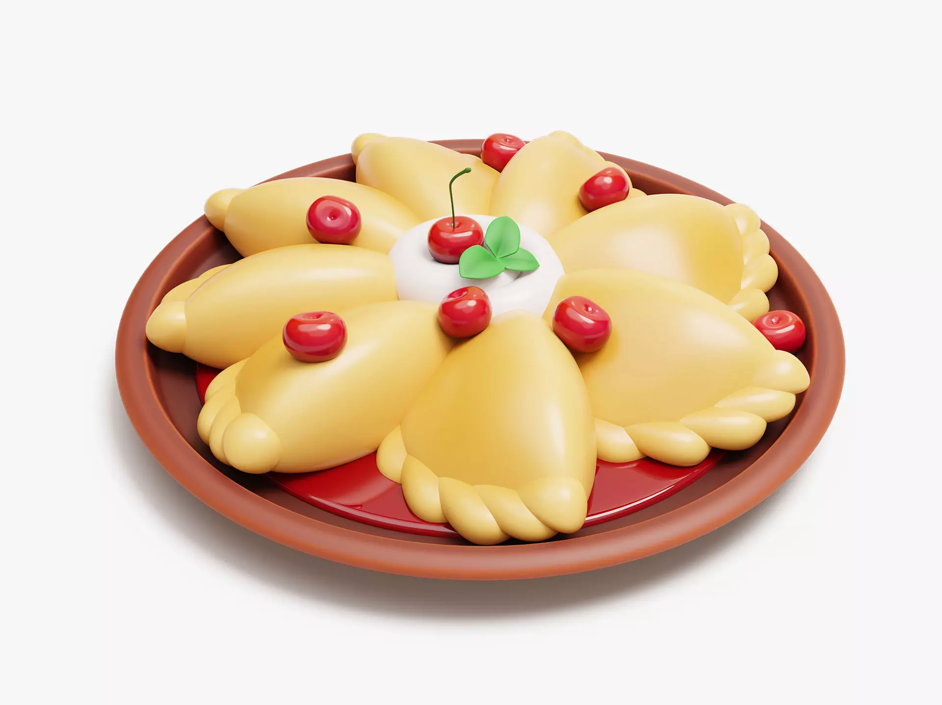 Stylized Ukraine Dumplings - Varenyky 3D model_0