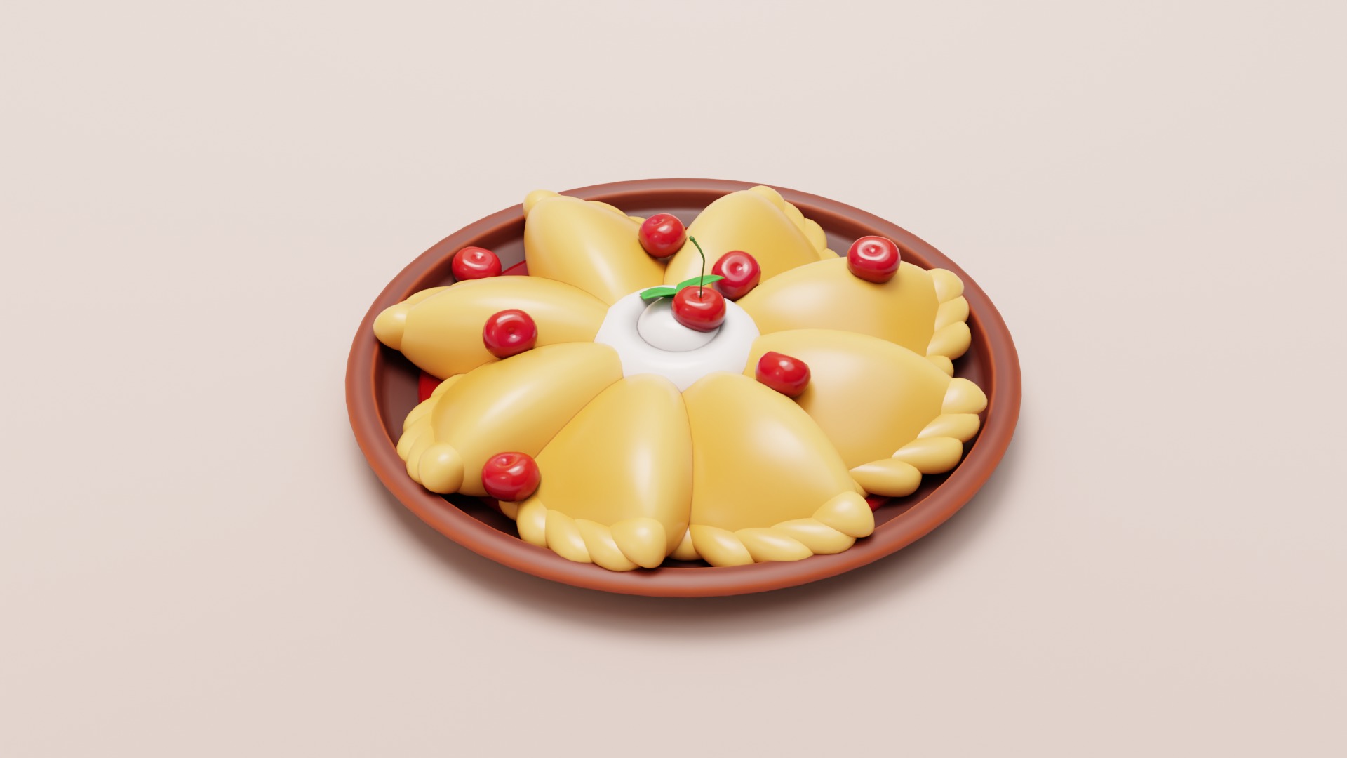 Stylized Ukraine Dumplings - Varenyky 3D model_5