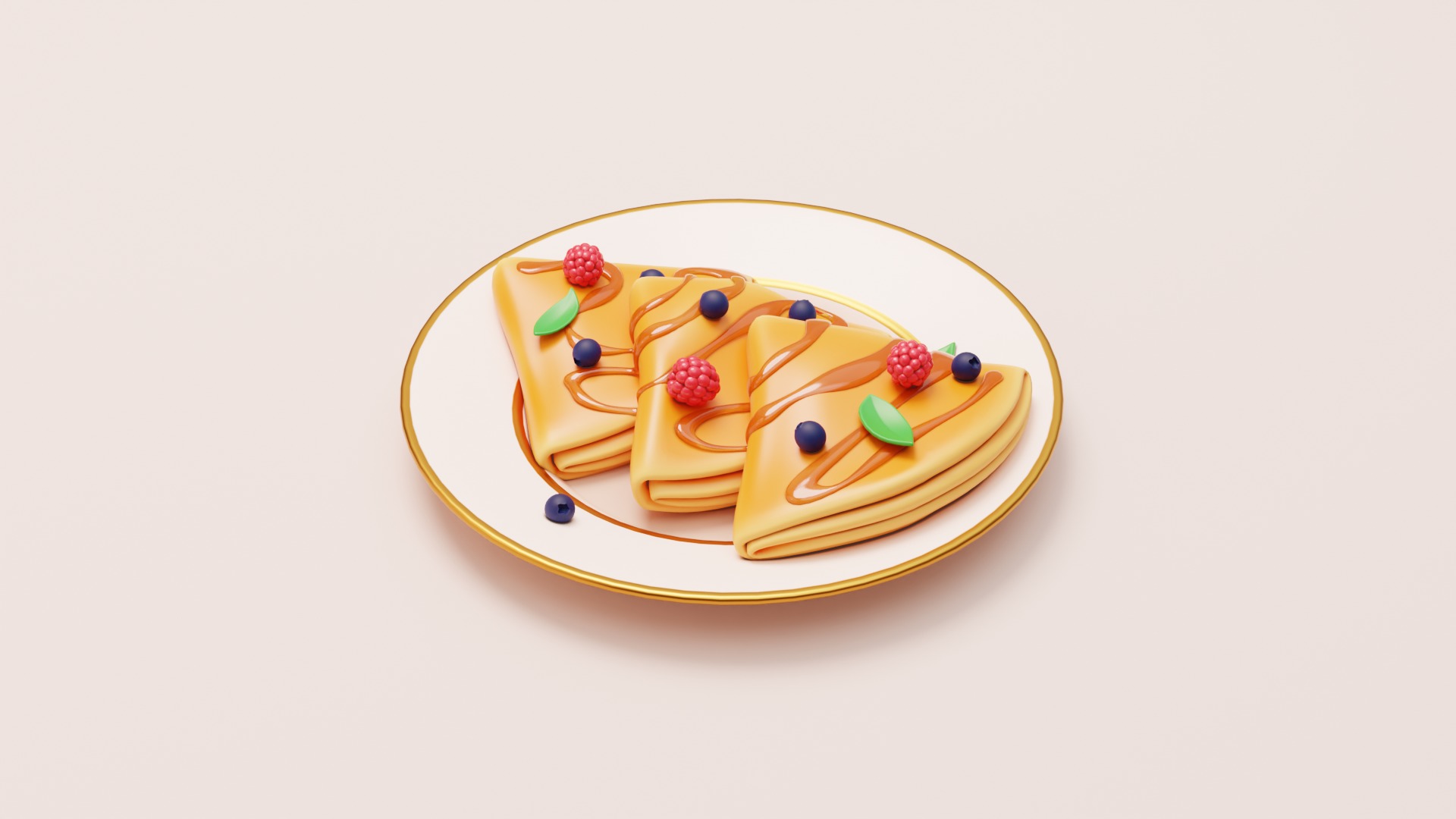 Stylized Sweet Pancakes 3D model_6