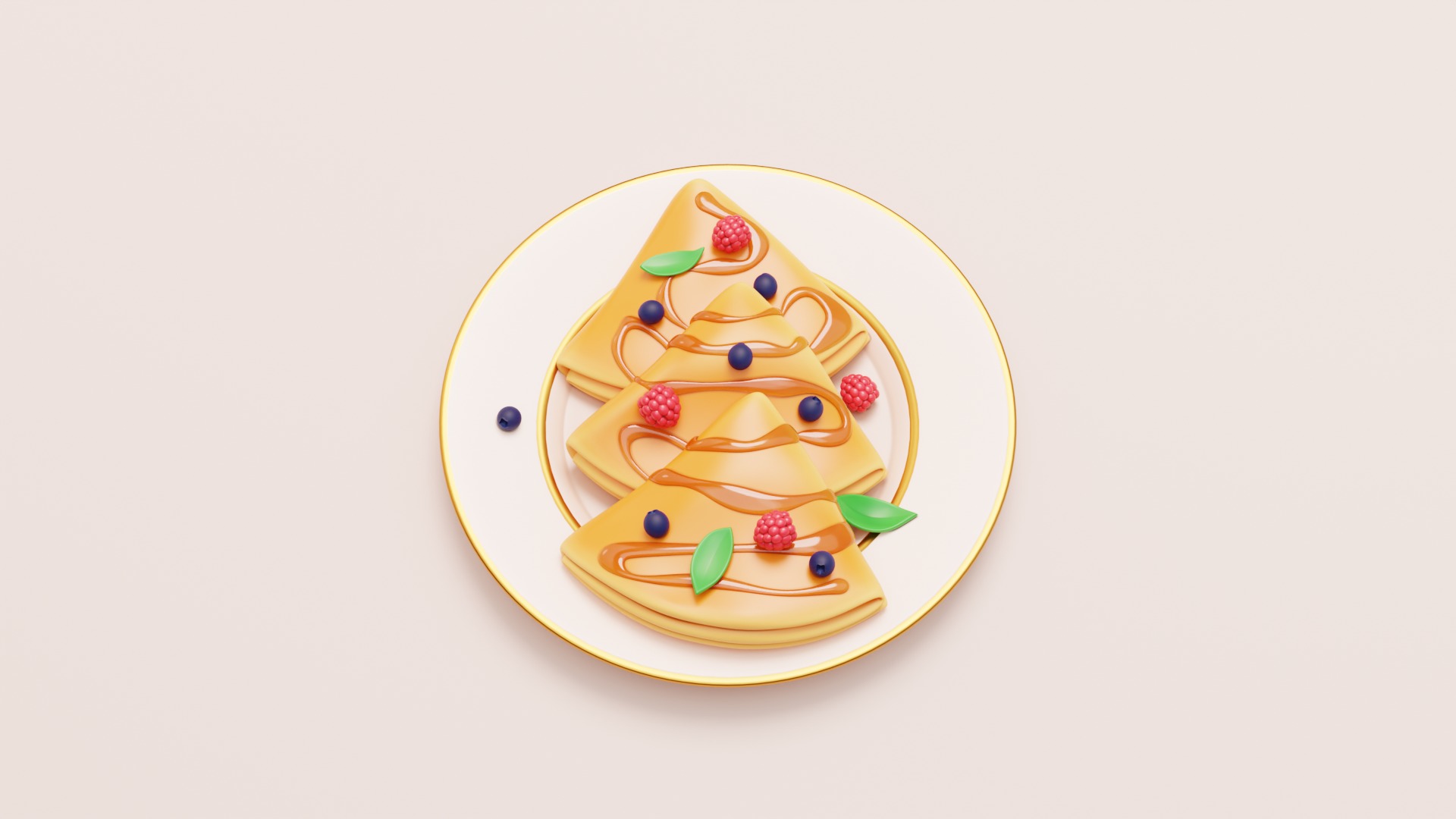 Stylized Sweet Pancakes 3D model_2
