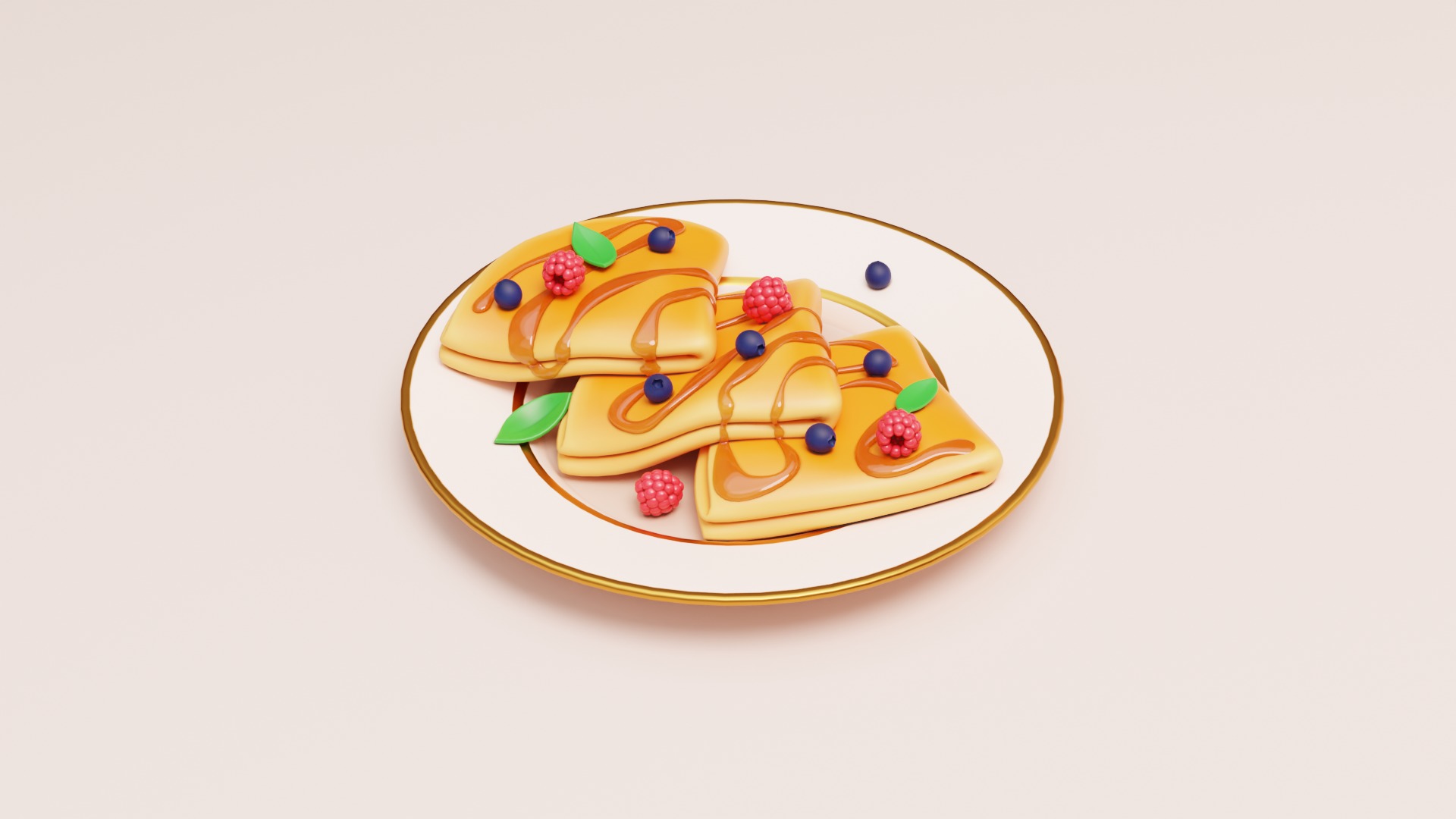 Stylized Sweet Pancakes 3D model_5