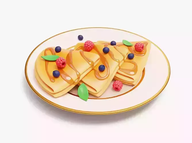 Stylized Sweet Pancakes 3D model Stylized Sweet Pancakes 3D model